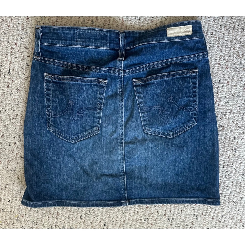 AG Adriano Goldschmied The Vera Denim Mini Skirt Medium Wash Blue Womens Size 29 - Picture 2 of 3